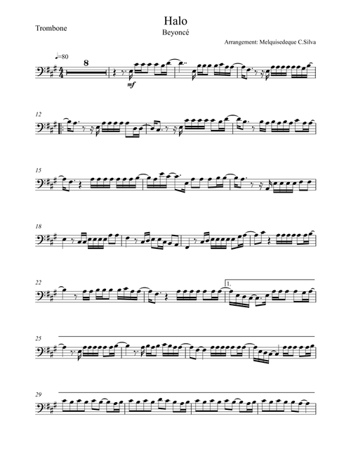 Halo (Arr. Melquisedeque C.Silva) - Beyonce (Trombone Solo)