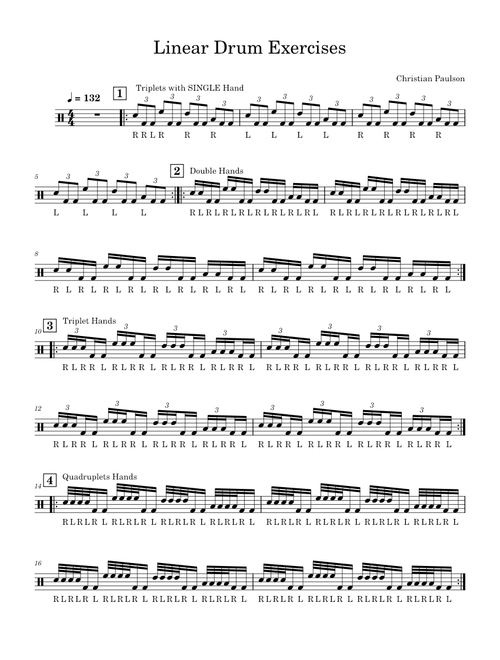 Linear Drum Exercises