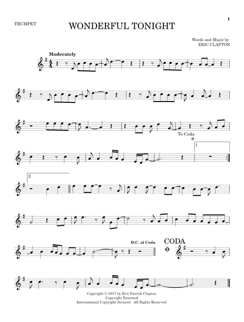 Wonderful Tonight - Eric Clapton, David Kersh (Trumpet Solo)