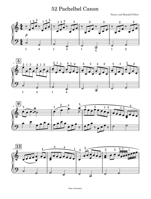 52 Pachelbel Canon - adv3b Piano Adventures - perfomance - level 3B
