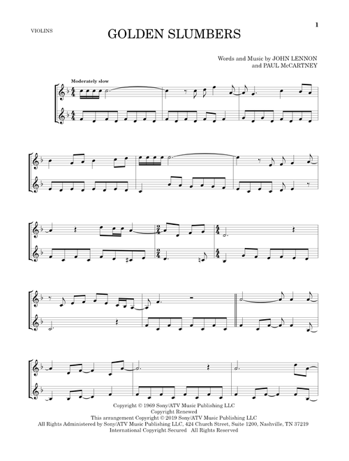 Golden Slumbers - The Beatles (Violin Duet)