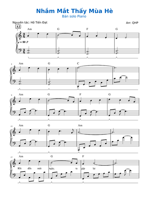 Nhắm Mắt Thấy Mùa Hè – Solo piano