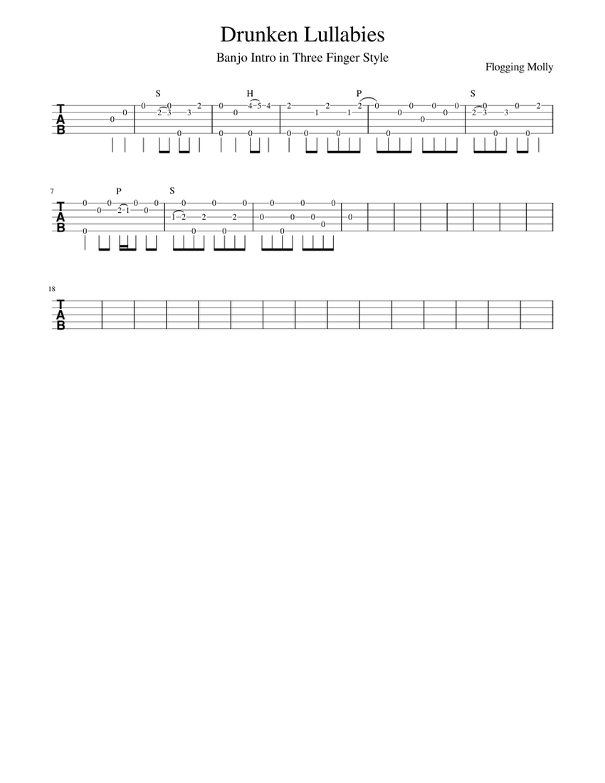 Drunken Lullabies Sheet music for Banjo (Solo) | Musescore.com