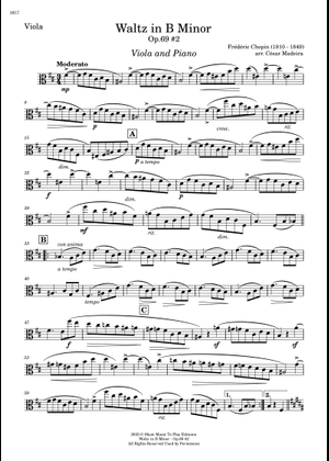 Chopin Waltz Op. 69 No. 2 Sheet Music for Viola (Solo) | MuseScore.com