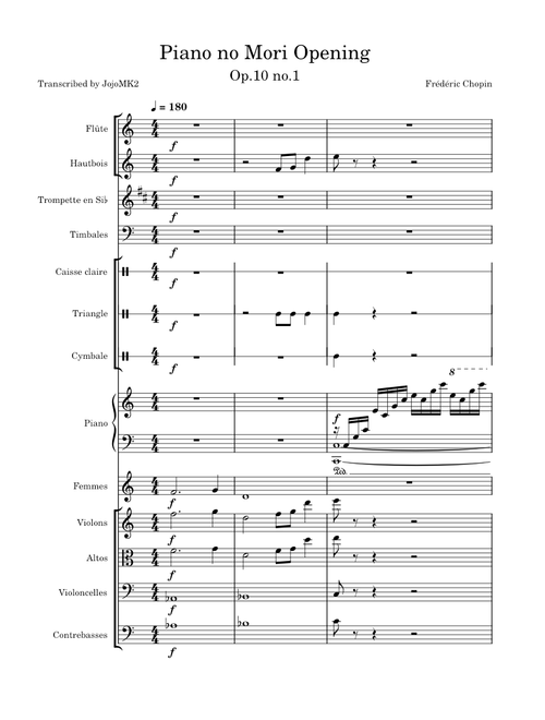Piano no Mori OP - Chopin Op.10 no.1 (Orchestral Version)