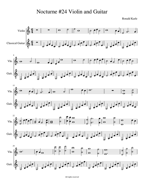Nocturne #24 Violin and Guitar