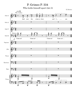 Peter Grimes P. 66 Sheet Music for Piano, Soprano, Alto, Tenor