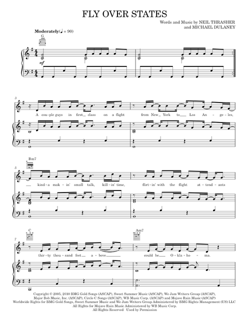 Fly over states - Jason Aldean (Piano-Vocal-Guitar)