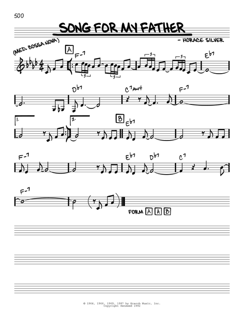 Song For My Father - Horace Silver (Real Book - Melody-Chords)