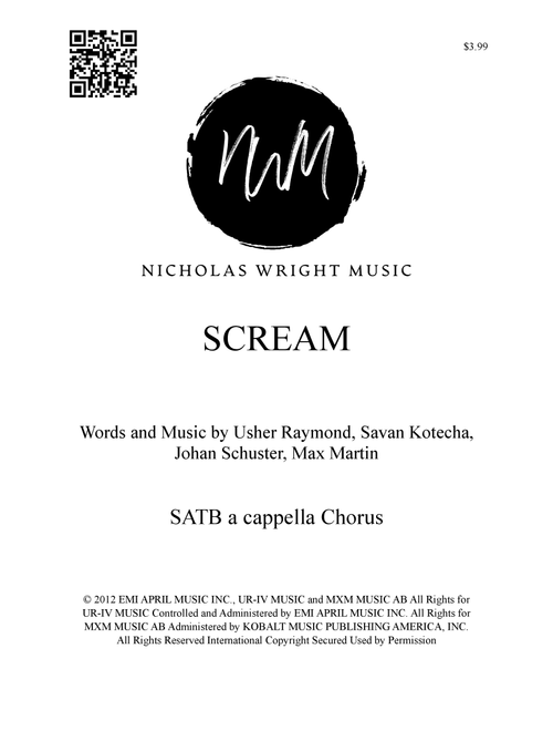 Scream (Arr. Nicholas Wright) - Usher (Choral, SATB)