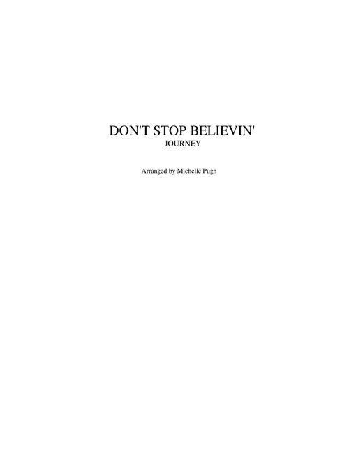 DON'T STOP BELIEVIN' — Transcription for Band