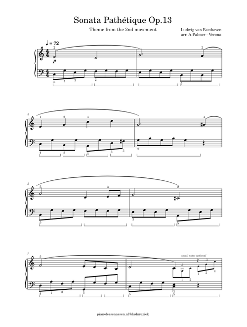 Pathétique Easy piano (2nd movement) Beethoven