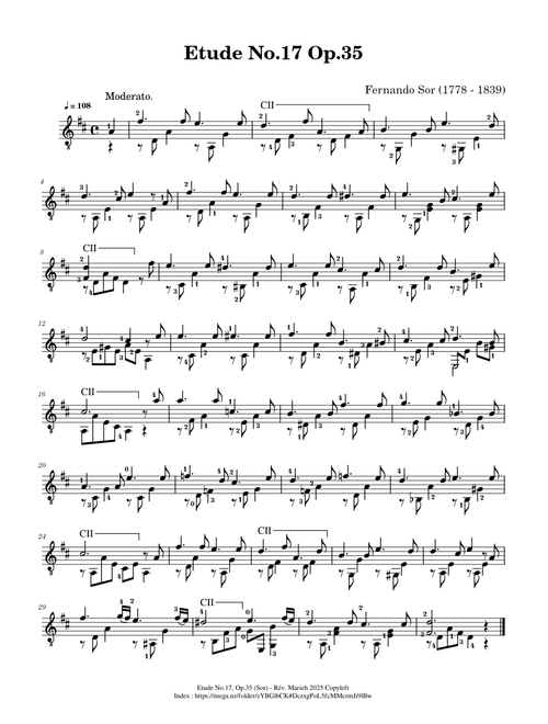 Etude n°17 op.35 - Fernando Sor (1778 - 1839)