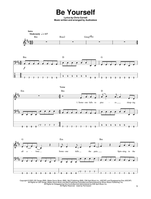 Be Yourself - Audioslave (Bass Tab)