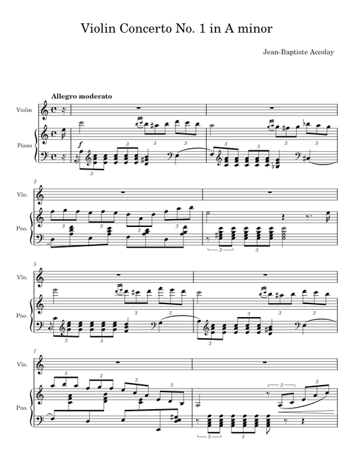 Violin Concerto No.1 in A minor - Accolay, Jean-Baptiste