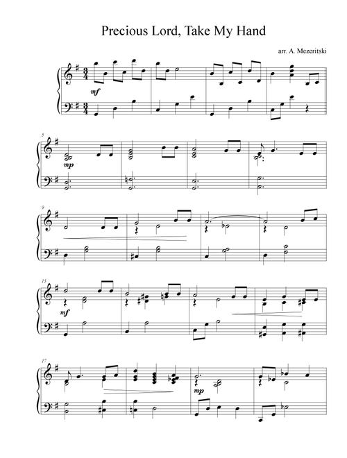 Precious Lord, Take My Hand (Arr. Alex Mezeritski) - Gospel Song (Piano Solo)
