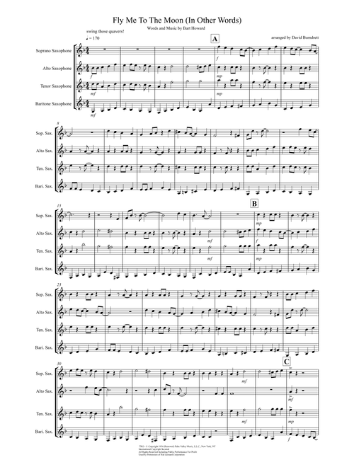 Fly Me To The Moon (In Other Words) (Arr. David Burndrett) - Tony Bennett (Woodwind Ensemble)