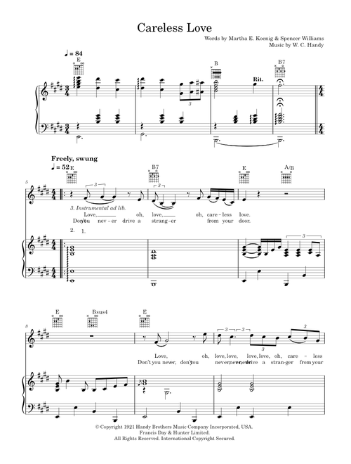 Careless Love - Hugh Laurie (Piano-Vocal-Guitar (Piano Accompaniment))