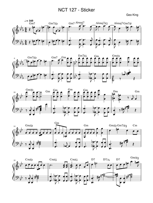Sticker (Arr. Gregory King) - Nct 127 (Easy Piano)