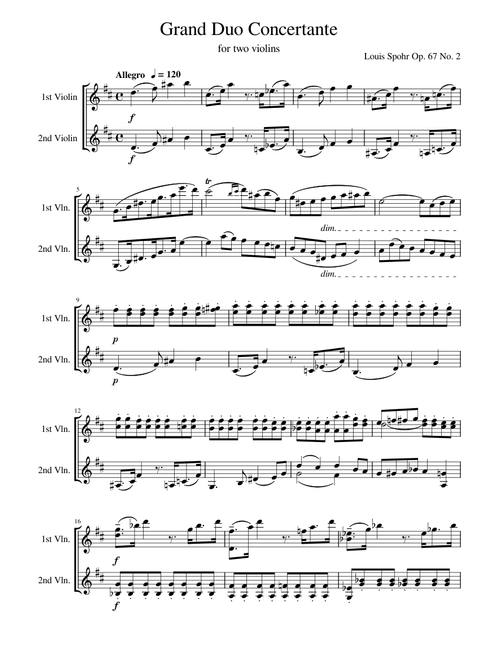 Grand Duo Concertante Op. 67 No. 2 1st Movement (Louis Spohr)