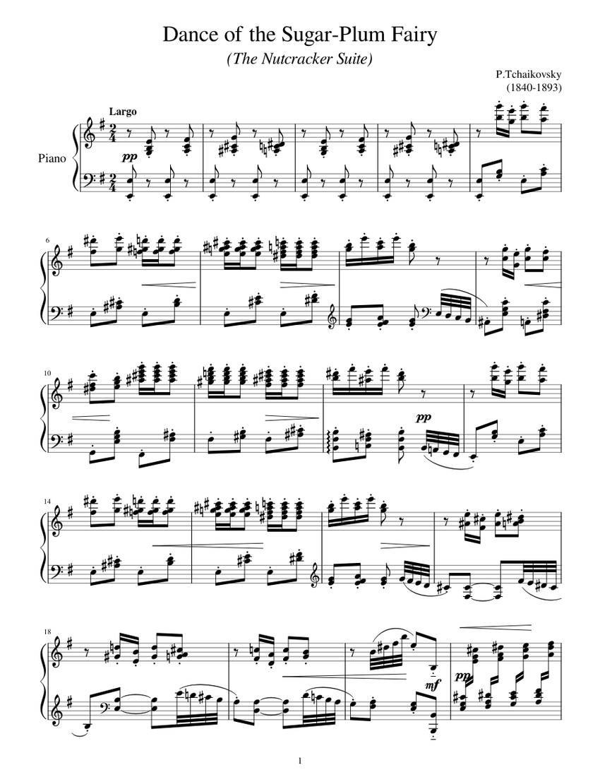 Dance of the SugarPlum Fairy Sheet music for Piano (Solo)