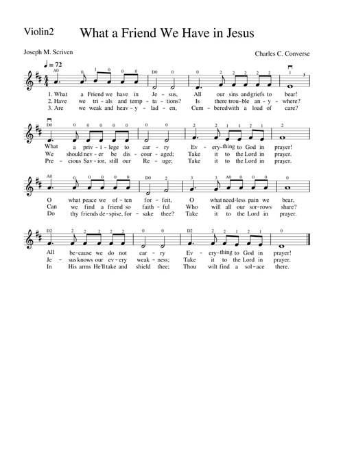 What a Friend We Have in Jesus (Violin 2)