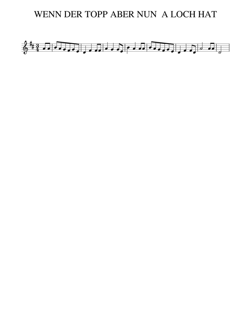 WENN DER TOPP ABER NUN A LOCH HAT Sheet Music For Piano Solo Easy wenn-der-topp-aber-nun-a-loch-hat-sheet-music-for-piano-solo-easy