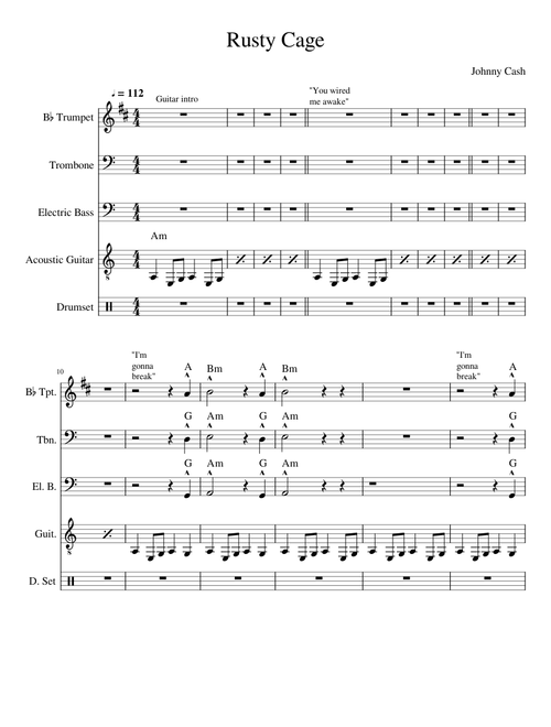 Rusty Cage - Johnny Cash Am