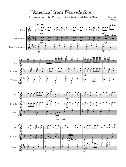 AMERICA from "West Side Story" – Leonard Bernstein