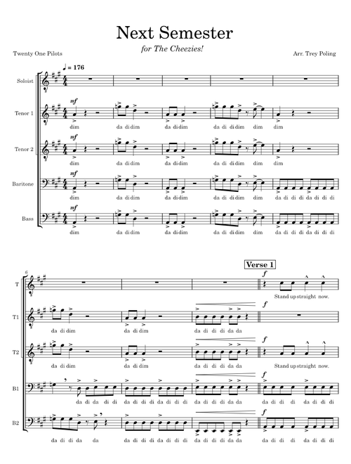 Next Semester TTBB A Capella