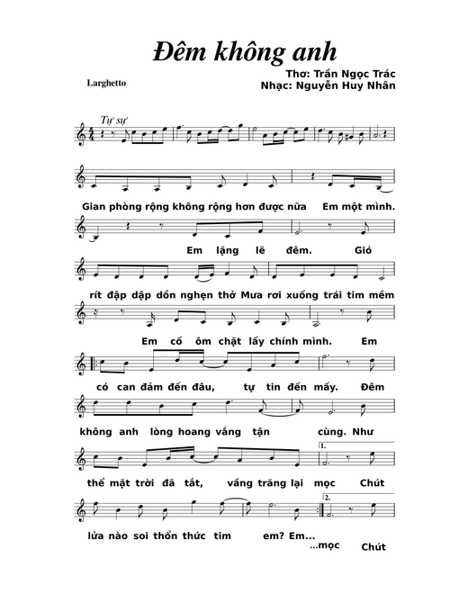 Đêm không anh - A moll (tone nam)