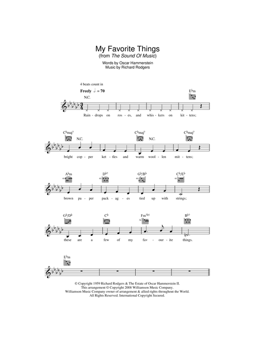 My Favorite Things (from The Sound Of Music) - Julie Andrews (Lead Sheet - Fake Book)