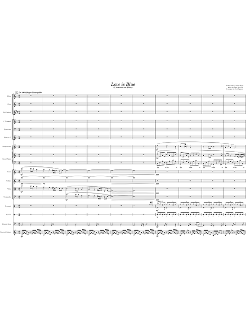 L'AMOUR EST BLEU  (LOVE IS BLUE) – Andre Popp - Transcribed by Nick Nguyen