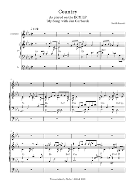 キースジャレット　The Melody At Night With You 楽譜 The Melody At Night, With You: piano. Recueil de pièces