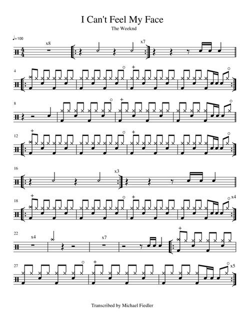 Can't Feel My Face (Arr. Michael Fiedler) - The Weeknd (Drums)