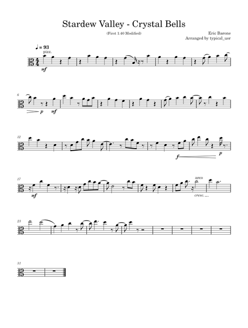 Stardew Valley - Crystal Bells – Eric Barone
