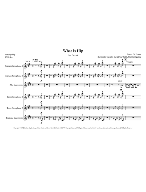 What Is Hip? (Arr. Wild Sax) - Tower Of Power (Woodwind Ensemble)