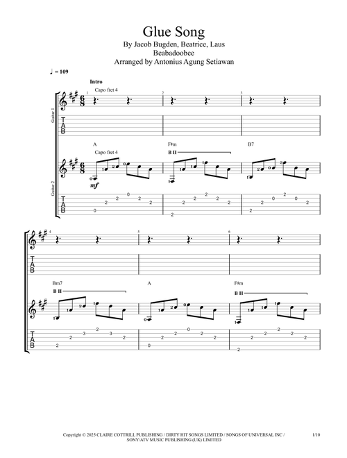 Glue Song (Arr. Antonius Agung Setiawan) - Beabadobee (Guitar Ensemble)