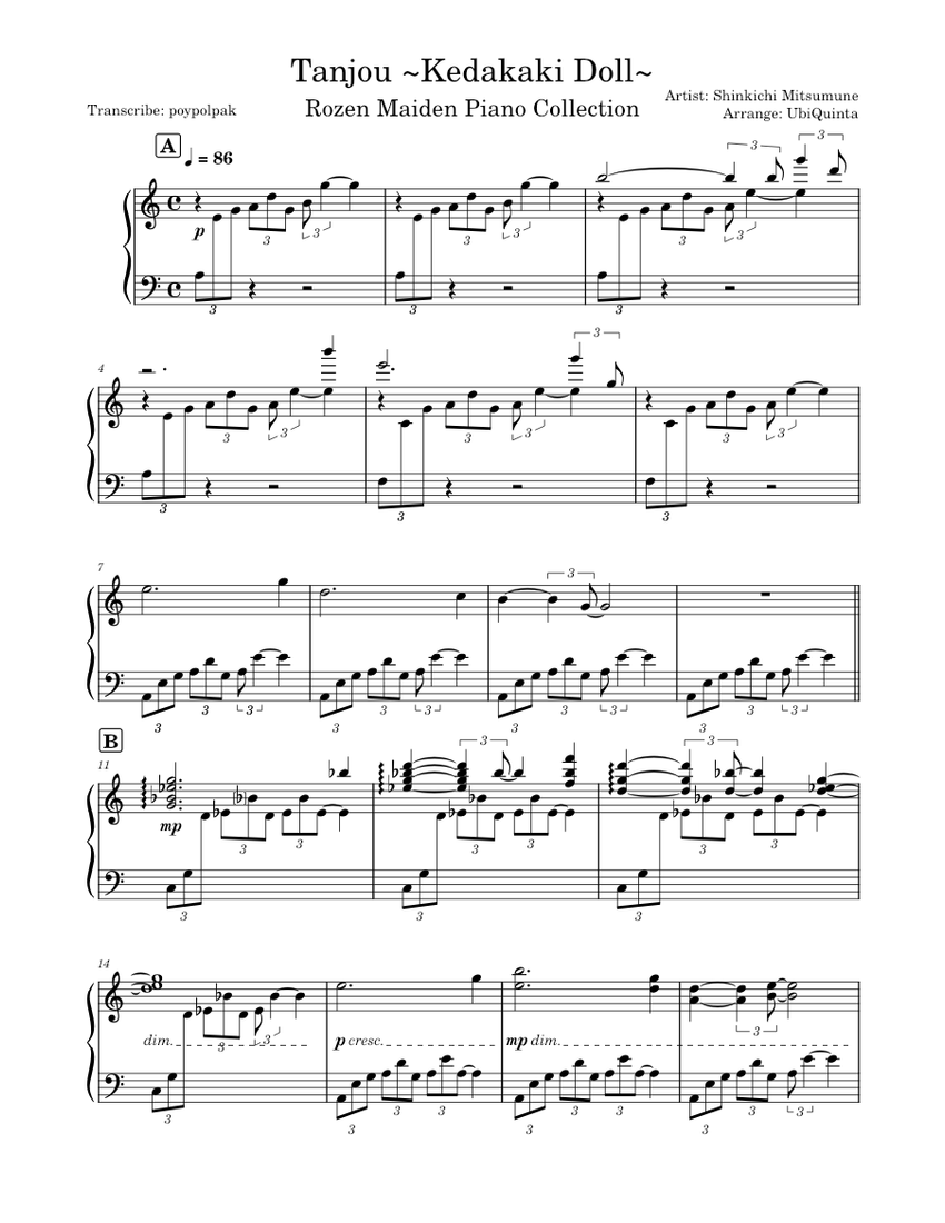 誕生～気高きドールズ～ (Tanjou ~Kedakaki Dolls~) Sheet Music