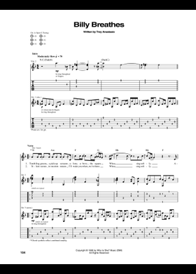PHISH Billy Breathes 楽譜集 Free Billy Breathes by Phish sheet music | Download PDF or print