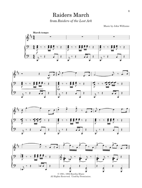 Raiders March (from Raiders of the Lost Ark) - John Williams (Trumpet and Piano)