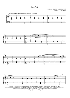 Stay – Rihanna (Easy Piano Chords) Sheet Music for Piano (Solo ...
