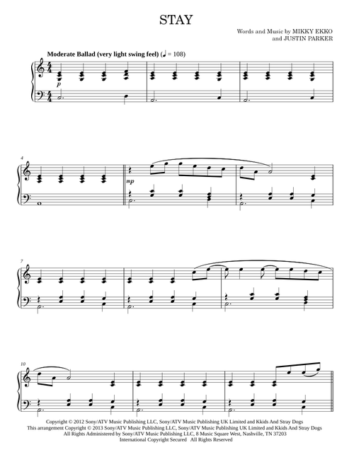 Stay - Rihanna (Piano Solo)