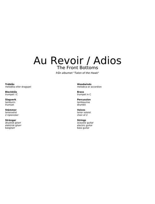 Au Revoir - Adios - The Front Bottoms