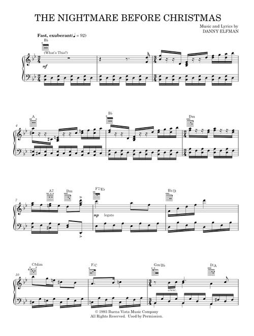 What's This? (from The Nightmare Before Christmas) - Danny Elfman, The Nightmare Before Christmas Mo (Piano-Vocal-Guitar)