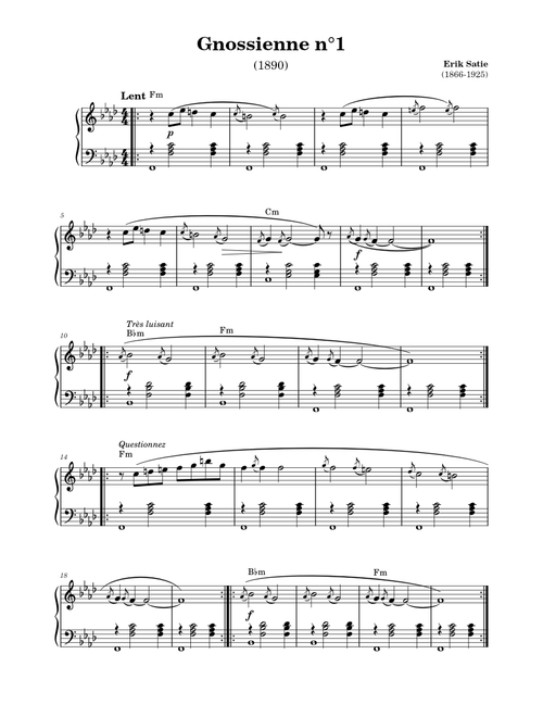 Gnossienne No.1 – Erik Satie