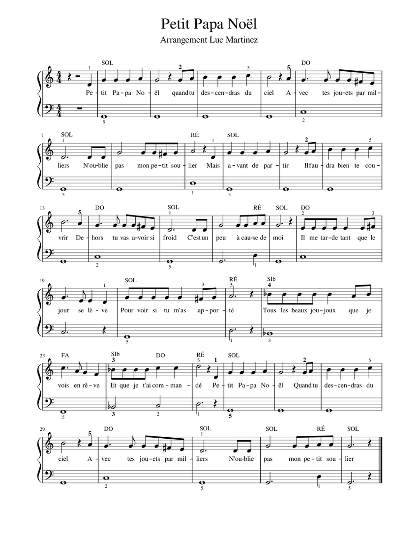 Petit Papa Noël Sheet music for Piano (Solo)