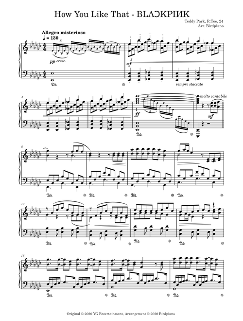 How You Like That - BLACKPINK (Advanced Piano Solo)
