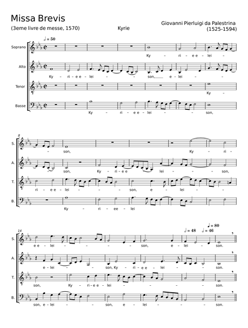 Missa brevis. - Giovanni Pierluigi da Palestrina