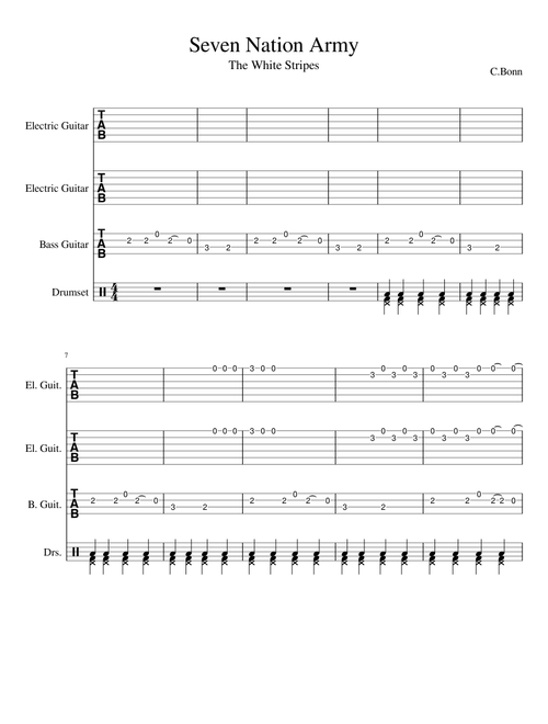 Seven nation army tab official